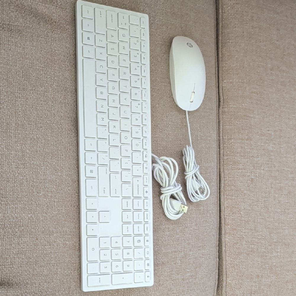 Hewlard packard Wired White Keyboard and Mouse Set